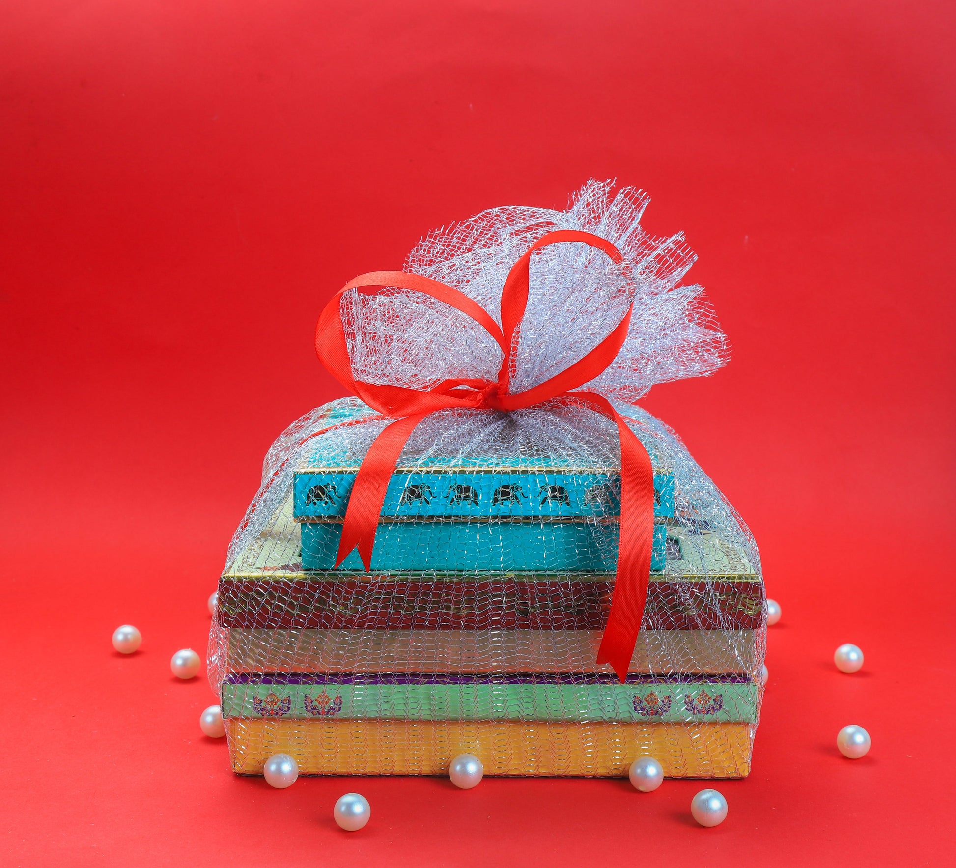 Premium Silver Gift wrap Gift Wrap bansiwala.co.in Premium Silver Net Gift wrap 