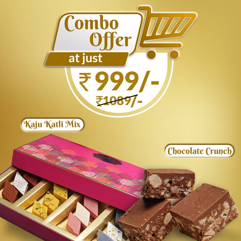 Combo Pack - Kaju Katli 4 in 1 | Hazelnut Chocolate Crunch - bansiwala.co.in